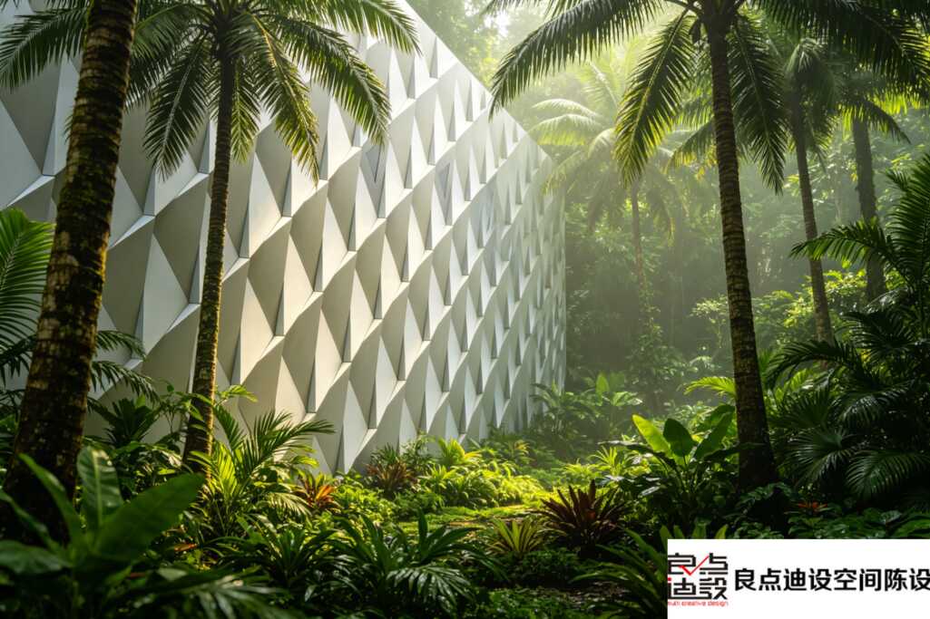 当极简几何撞上热带雨林🌴 这个售楼处景观设计太惊艳了